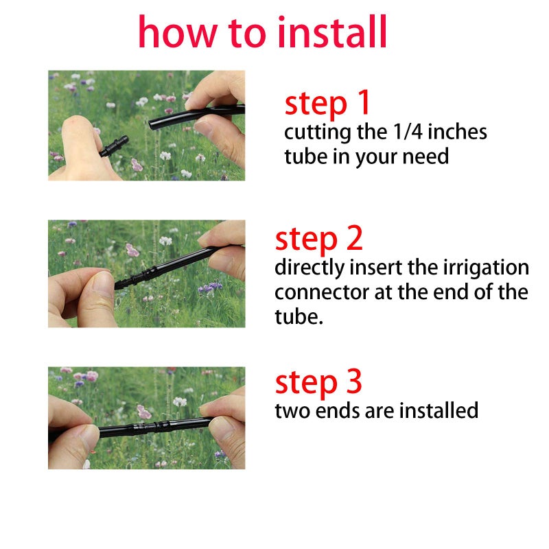 HOINCO 200Pcs Drip Irrigation Connectors  HOINCO Drip Irrigation Barbed Connectors Fit for 1/4-Inch Tubing  Irrigation Straight-Through Joints  Garden Lawn Water Hose Connectors for Drip or Sprinkler Systems - Image 3